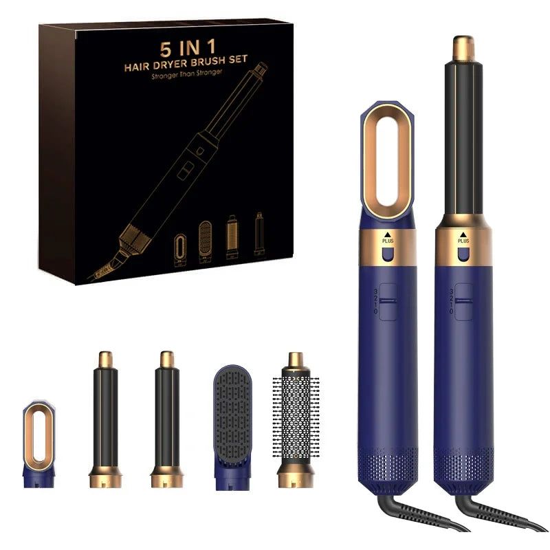 5 in 1 Hair Dryer Brush and Styler Kit Professional Hot Air Comb Curling Iron Hair Straightener for Volumizing and Styling